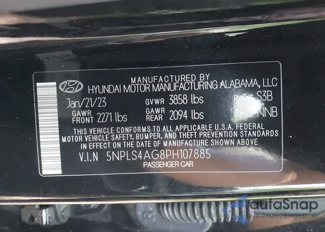 2023 Hyundai Elantra Sel из США, поврежденный, VIN 5NPLS4AG8PH107885